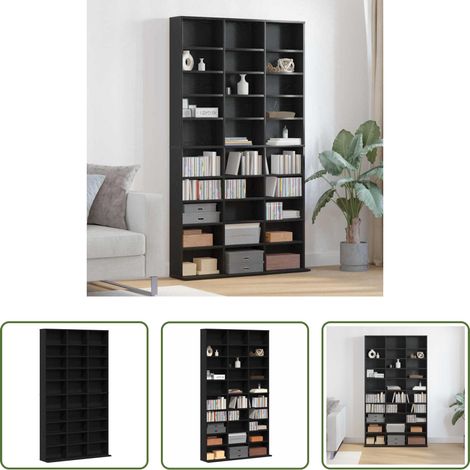 vidaXL Étagères CD -  Meuble CD Chêne noir 101 x 23 x 177,5 cm Bois d'ingénierie (1/5)