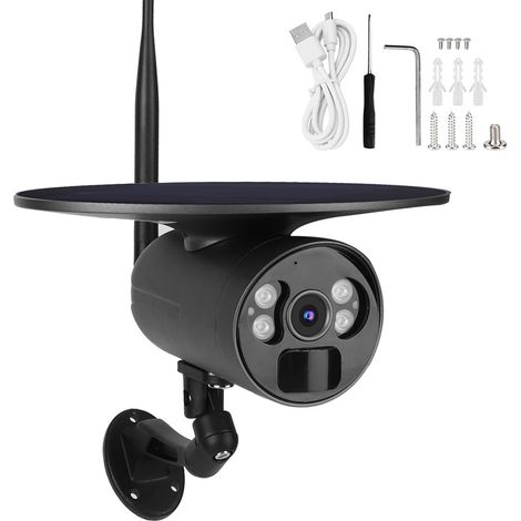 Caméra IP 4G HD 1080P Solaire Métallique IP66 Étanche Double Éclairage Vision Nocturne Couleur Réseau Européen (1/5)