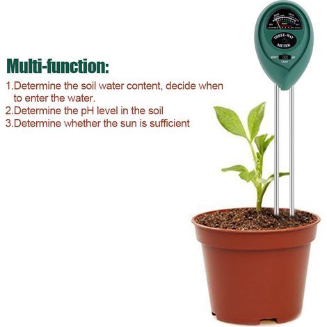 Set mit 3 Bodentestern für pH-Wert, Feuchtigkeit und Licht für Pflanzen, Gartenanalysator, Messsonde (1/5)