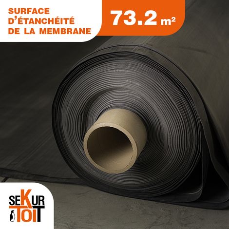Membrane d'étanchéité EPDM toiture épaisseur 1,14 mm – 12,20 x 6 m - Surface de 73,2 m² – SEKURTOIT (1/4)