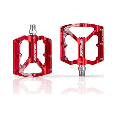 Jeu de 1 paire, accessoires vélo, pédales VTT, pédales SUFUL, pédales aluminium CNC, plaque de protection anti-oxydation 9/16 pouces, pour vélo de route. (rouge) (1/5)