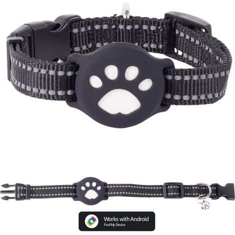Étanche IP68 - Tour de cou 28-39 cm - Collier en nylon ajustable - Traceur GPS pour chat - Sans abonnement - Compatible Android (1/5)