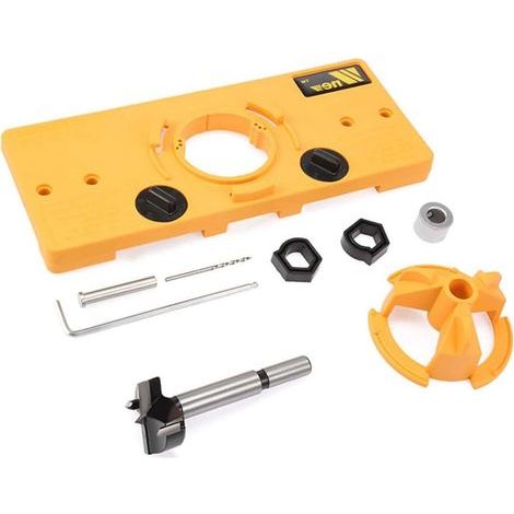 Gabarit de perçage à charnière de 35 mm pour perceuse à charnière, porte d'armoire à charnièreoutils (jaune) (1/5)