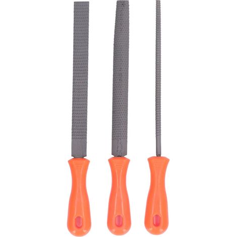 Ensemble de limes à main en acier allié, râpes à bois, demi-outils de limage ronds et plats pour le travail du bois, 3 pièces (1/5)