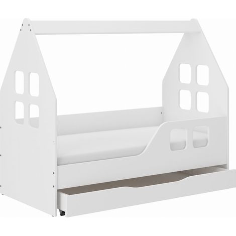 Cama infantil con forma de casita y cajón, 140x70 cm, derecha (1/2)