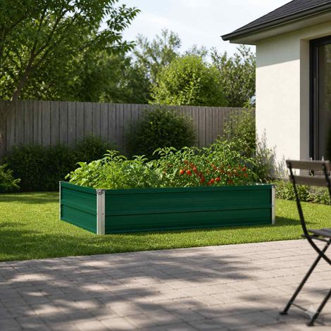 vidaXL Letto rialzato da giardino Verde 100 x 80 x 24 cm