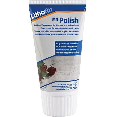 Lithofin Mn Polish Crème 150 ml - Crème d'entretien pour marbre et pierre naturelle polie