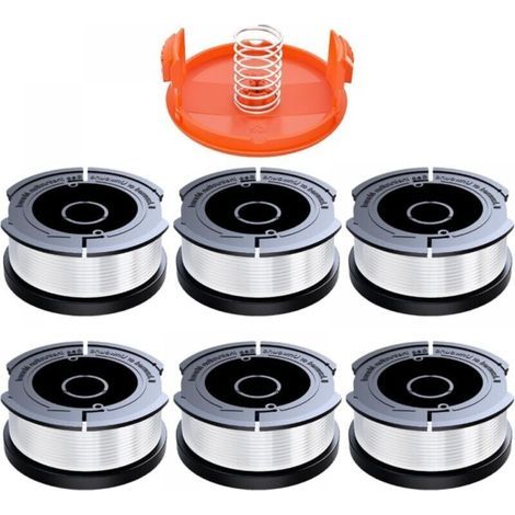 Pack de 6 bobines de fil coupe-bordure 1.65mm – 9m nylon polyamide – Système d'alimentation automatique – Compatible Black et Decker (1/4)