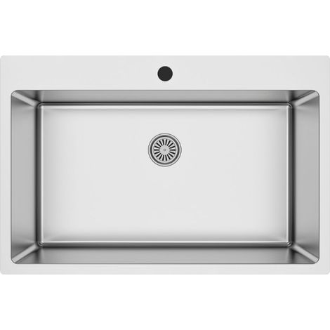 Lavello cucina incasso in acciaio una vasca 76x50.5x20H cm - SA233 Samet (1/3)