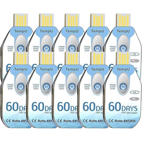 Enregistreur de température USB jetable 10 pièces, journal de données PDF sans fil, traqueur thermique à usage unique, sondes de contrôle climatique
