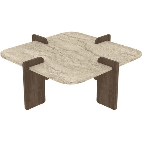 Tavolino da salotto quadrato dai bordi arrotondati L90 cm LUMA