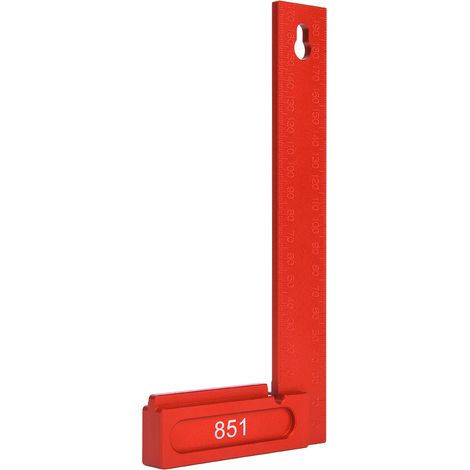Équerre à angle droit en aluminium 90° L, outil de menuisier charpentier, 0-200mm, règle d'équerre de précision pour bois, 851. (1/4)