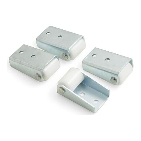 4 Fixed Furniture Castors with Rigid Rolling Surface Diameter 16 x Width 20 mm (1/2)