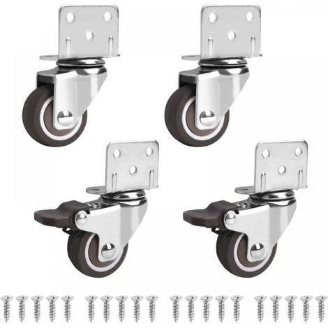 Set di 4 ruote piroettanti per mobili, 2 con freno, 32 mm, piccole ruote per mobili - rotazione a 360 gradi, capacità di carico 60 kg, piccole ruote piroettanti per mobili, culla (1/5)