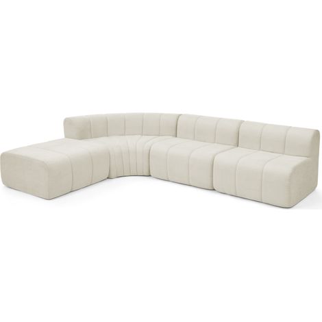 Modulares 4-Sitzer-Ecksofa aus Chenille in Beige (1/5)