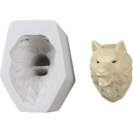 1 Moule silicone, tête de loup 3D, gel de silice alimentaire, décoration gâteau chocolat bonbon, anniversaire mariage(Troisième trimestre : Nouveaux produits en septembre) (1/5)