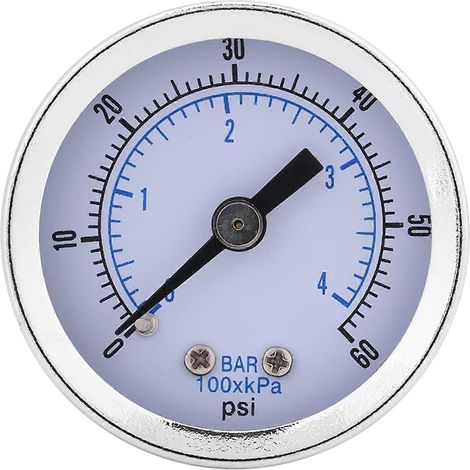 Manometer für Wasser, Luft und Öl (0–60 psi / 0–4 bar, 1/8 NPT).