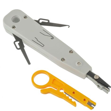Outil Insertion LSA avec Mini Pince à Dénuder pour Prises Réseau, Zones de Brassage, boîte de Montage et boîtier encastré, câble de raccordement avec Coupe Fil(Gris) (1/5)