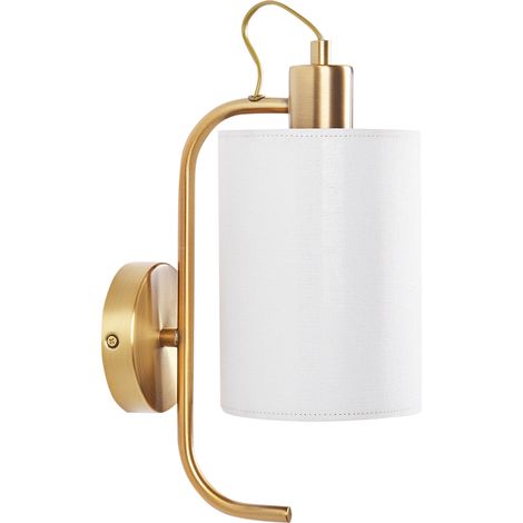 Lámpara de metal para pared color blanco cobrizo con diseño moderno Liberia