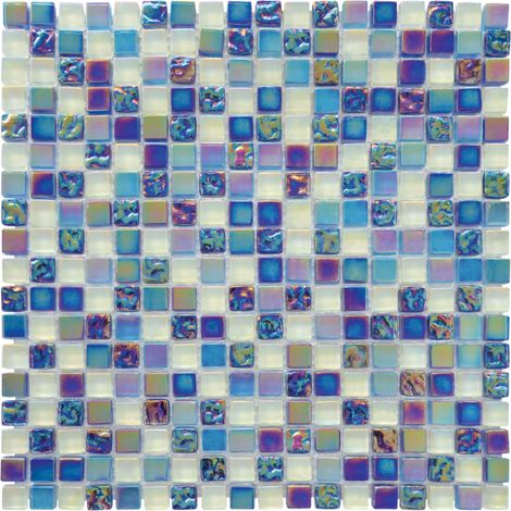 MOSAIQUE ANTIQUES NACRE BLEU 1 PLAQUE 30 x 30 CM CASA LINEA