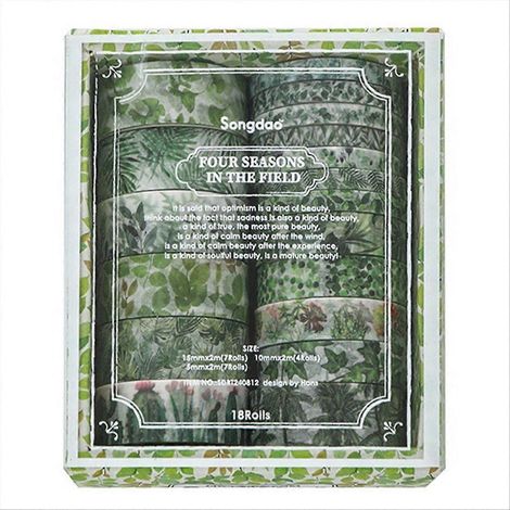 18 pièces de ruban adhésif décoratif Washi pour scrapbooking et décoration de journal intime - Cinta Adhesiva Washi Tapes Été (1/5)
