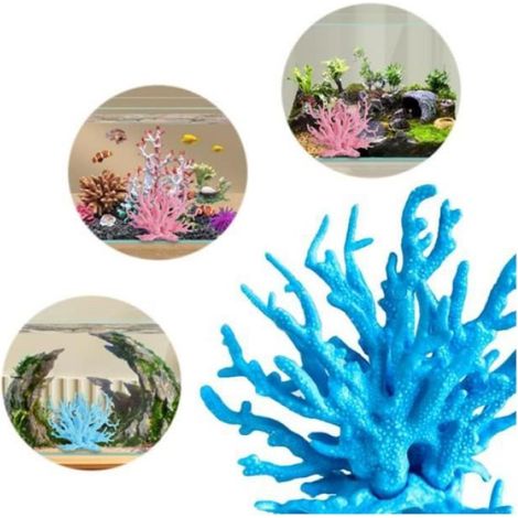 Corail Artificiel Aquarium Décoration 2 Pièces Décorations Artificielles Aquarium pour sous-Marines Fish Tank Décor(Bleu,Rose) (1/4)