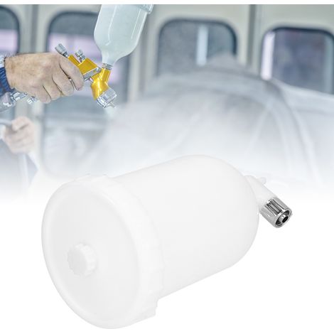 Pot de pulvérisateur pneumatique - Contenant 400ml avec filetage femelle 15mm - Remplacement pour sprayer cup, plastique qualité, joint en stainless steel (1/5)