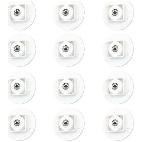 12 Pcs roulettes de Transfert Auto-Adhésives, roulettes à Billes de Transfert roulettes Plastique Solide Roulette de Rotation à 360 Degrés pour Support de Rangement Inférieur, Poubelle (1/5)