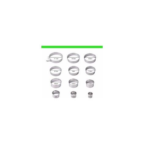 12-teiliges rundes Ausstechformen-Set, Gebäckausstecher, Küchenausstecher für Kekse, Zuckergebäck, Kuchen, Plätzchenausstecher, Gebäckausstecher aus Edelstahl - Crezuo (1/3)