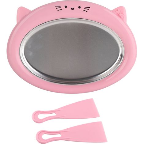 Machine à yaourt frit, sans fil, nettoyage direct, qualité alimentaire, 150 ml, design mignon, appareil à glace roulée domestique, rose (1/5)
