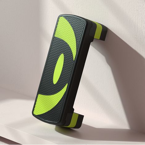 Verstellbarer Aerobic-Stepper 3 Höhen 10/15/20 cm, rutschfest, 80 x 31 cm, schwarz (1/5)