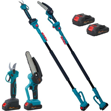 Kit 3 en 1 Ciseaux Électriques 48V avec Tronçonneuse 6" et Panneau Télescopique (1/5)