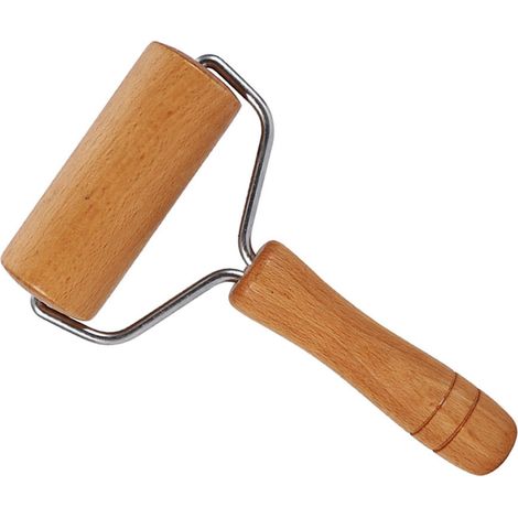 Rouleau à pâtisserie en bois massif, rouleau à pâte à pizza et raviolis avec poignée, rouleau à pâtisserie (1/5)