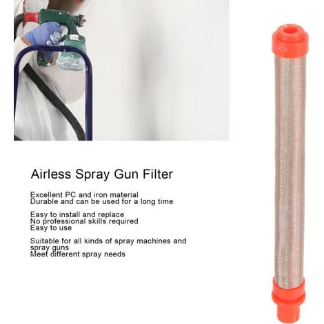 Filtre pour Pistolet Airless de Remplacement, Paquet de 10, Haute Efficacité 200 Mesh Rouge, Accessoire Peinture PC et Fer (1/4)