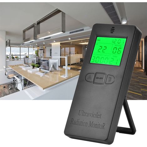 Détecteur de rayonnement ultraviolet numérique portable LCD, testeur UV/UVI avec affichage de la température (1/5)