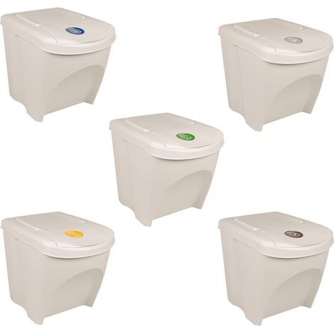 Maison Exclusive - Contenitori Impilabili per Rifiuti 3pz Bianco 75L Polipropilene