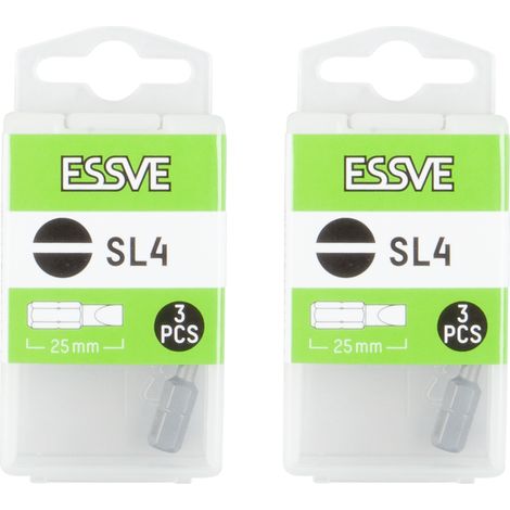 Set di 2 punte piatte di precisione ESSVE SL4 da 25 mm per cacciavite, 3 pezzi (1/3)