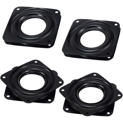 Sollbry 4 Pcs Plaque Pivotante à Roulement Plateau Tournant Lazy Susan Portant 360 ° Plaque Pivotante à Roulement Carré Plaque de Roulement Rotative 3 Pouce pour Table Chaise Télévision(Noir) (1/5)