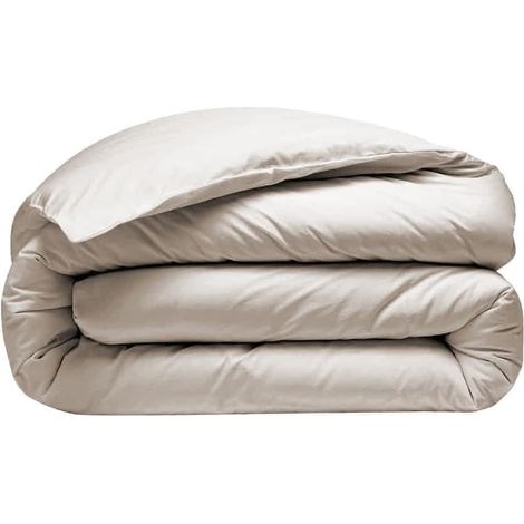 1 Housse De Couette 280x240 Cm, 2 Taies 65x65 Cm, Percale Coton, Tissage Serré, Finition Rabat, Lit King Size