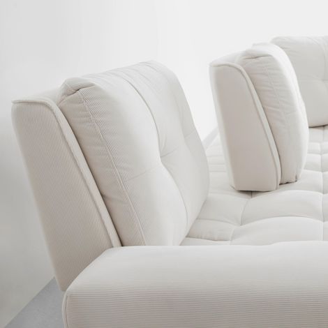 Mömax Wohnlandschaft Estella Creme Cord (1/5)
