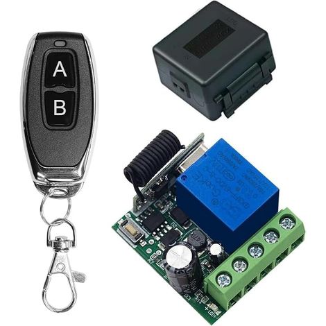 Commutateur de télécommande sécurisé DC 5V 12V 24V 1 canal sans Fil 433Mhz RF récepteur de Relais émetteurs pour Moteur,lumière,Porte de Portail,Tension ultra large (1/5)