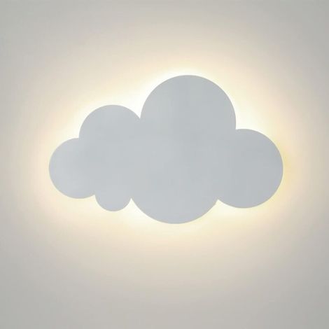 Applique da parete per interni a forma di nuvola, applique da parete in acrilico bianco, applique da parete a LED da 18W, applique da parete, [Classe energetica F]