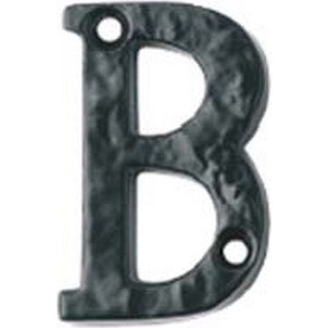 1PZ LETTERA ALFABETO "B" IN FERRO NERO OPACO