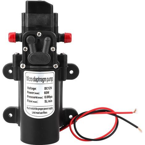 Elektrische Hochdruckwasserpumpe, Mikromembran, selbstansaugend, 12 V, 60 W DC, für Autowäsche, Druckschaltpumpen (1/5)