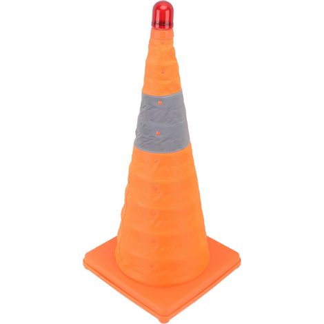 Zusammenklappbarer, alterungsbeständiger Verkehrskegel 60 x 29 x 29 cm mit Warnleuchte für öffentliche Parkplätze (1/5)