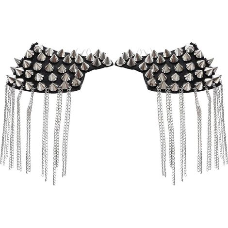 Épaulette à Rivets Multifonctionnelle en Alliage Argenté pour Costume Militaire ou Soirée Élégante, Décoration Stylée Hommes (1/5)