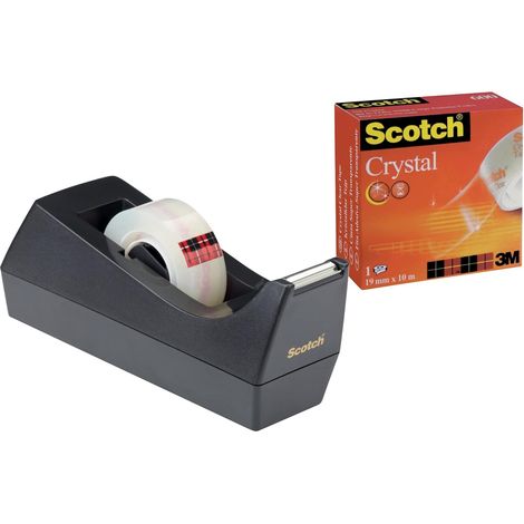 Dévidoir de ruban adhésif C38 Scotch + ruban Scotch Crystal, 1rouleau, 17mm x 10m （Couleur aléatoire） (1/5)