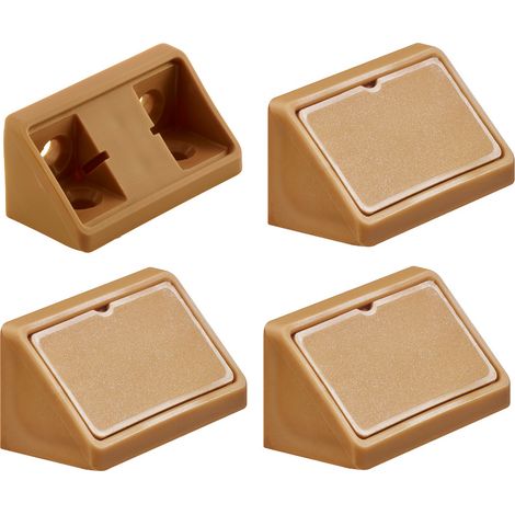 4x équerre d'assemblage double marron clair raccord universel plastique taquet équerres ferrure