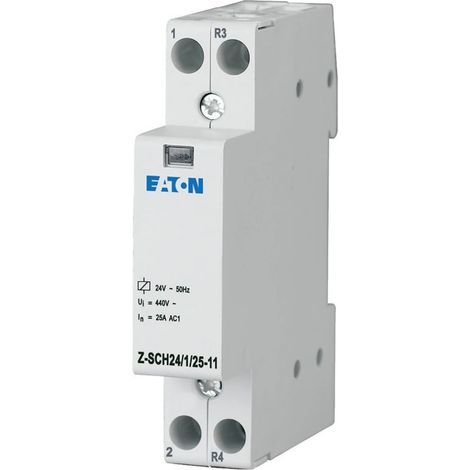 Contactor de instalación Eaton z-sch 1mu 1z+1r 24VAC 25A 65 mm