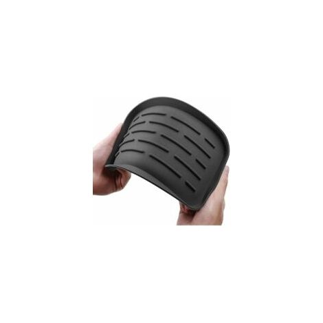 Tappetino antigoccia in silicone - Organizer per lavello per spugne, spazzole, sapone, tappetino asciuga bicchieri da vino, supporto antiscivolo per spugne/lavello (nero) - Crezuo (1/4)